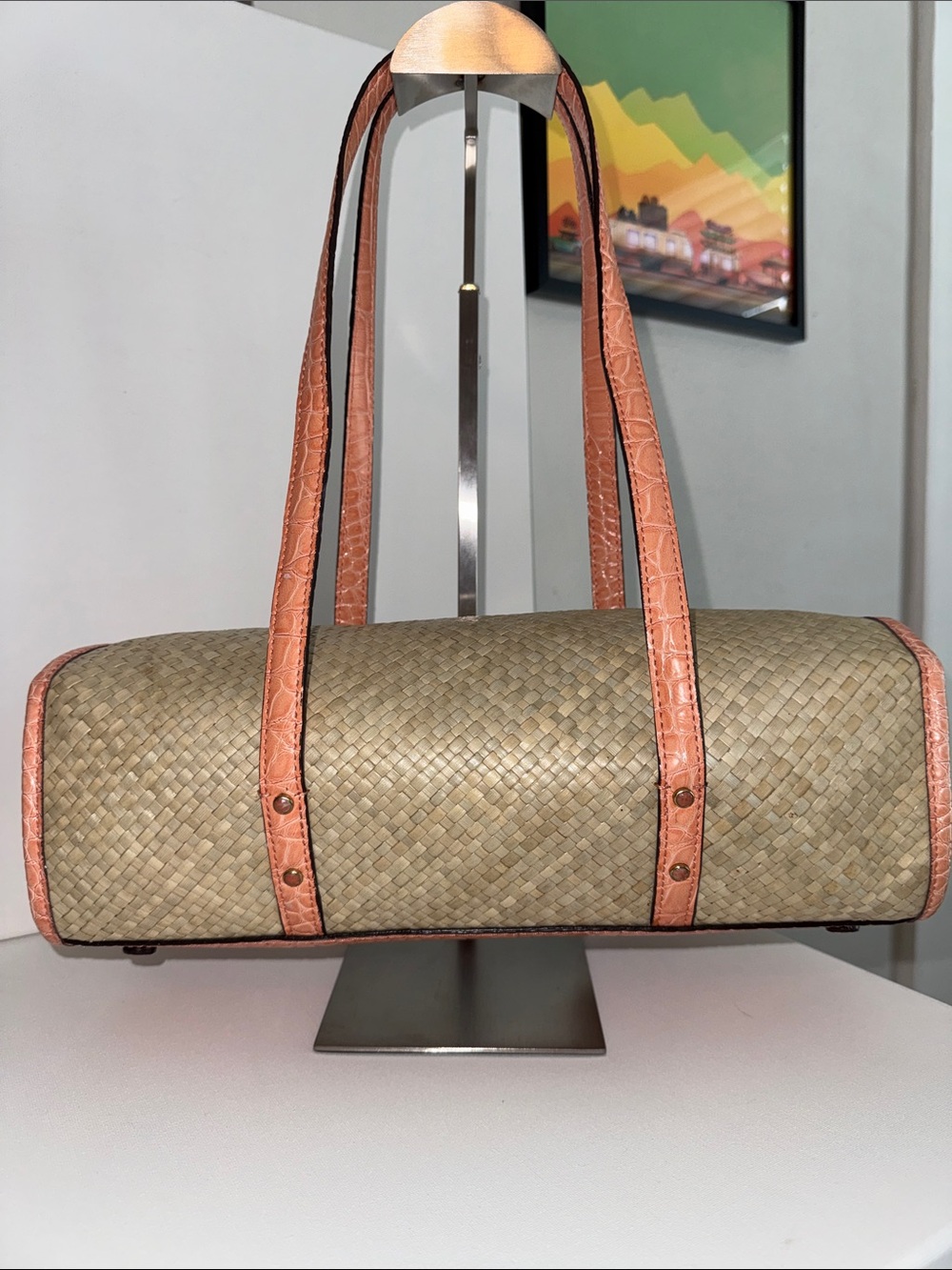 Vintage Liz Claiborne Great Expectations Y2K Barrel Shoulder Bag - Picture 5 of 7